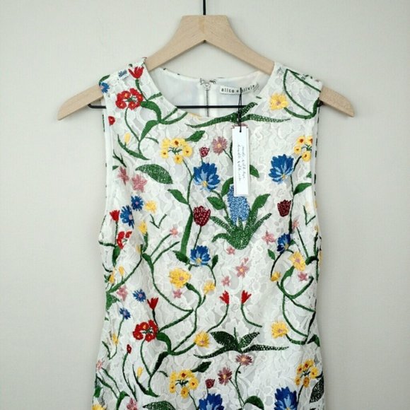 Alice + Olivia | Dresses | Alice Olivia Floral Nat Embroidered Mini